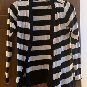 Black and white (grayish) cardigan
